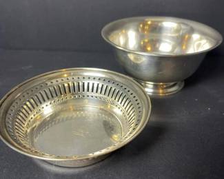 606 pairofsmallsterlingsilverbowlsone