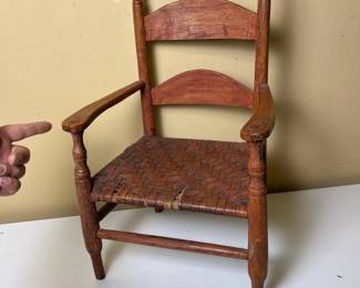314 rusticwoodendollsarmchairwithwoven