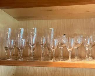 230 etchedglassstemwareinmixedvintages