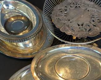 555 silverplatedservingpiecesitalianand