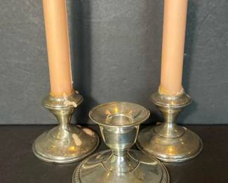 229 trioofweightedsterlingsilvercandles