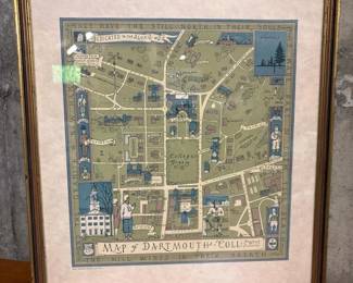 162 1928dartmouthcollegeframedmapprint