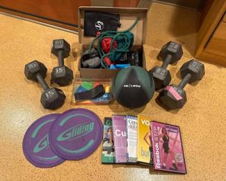 266 assortedhomeworkoutequipmentanddvds