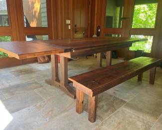 021 gorgeousrusticwoodtrestlediningtabl