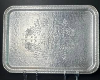 198 rectangularhammeredmetalservingtray