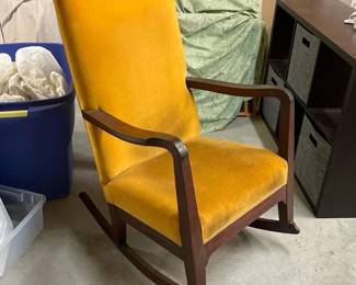 399 rockingchairingoldvelvetupholstery