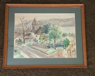 248 195x155framedlandscapewatercolorw