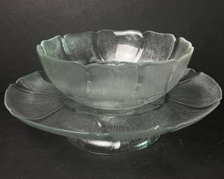 093 cleartexturedglassbowlandpedestalp