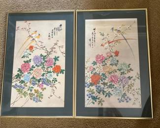 170 pairofframedchinesestylefloraland