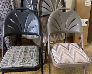 122 fourmecofoldingchairswithupholstere