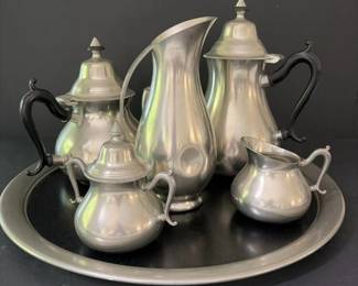 149 dutchpewtercoffeeandteaserviceset