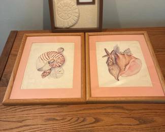 185 trioofframednauticalshellartprints