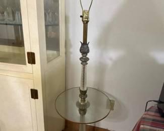 151 glassandbrassfloorlamptableinholl