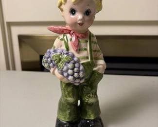 140 ceramicboyfigurinewithgrapes