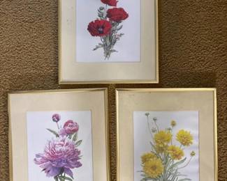 156 framedbotanicalprintswithgoldtonem