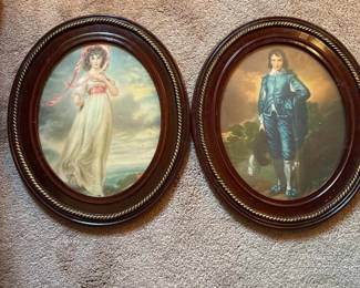 180 pairofovalframedprintsblueboyand