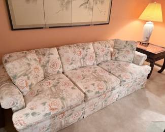 Sofa with peony fabric