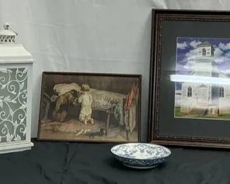 Framed Art, Lantern, Table More