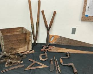 Vintage Tools Wooden Box