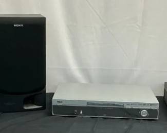Sony Speakers, RCA Disc Player, Orion VHS player