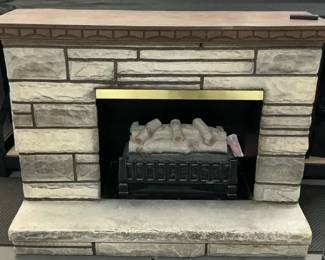 Faux Stone Vintage 1960 Style Fireplace
