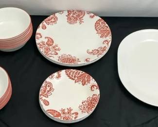 Corelle Red Paisley Dish Set More