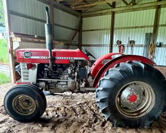 Massey Ferguson 165 Diesel Utility Tractor 1916 Hrs PLUS Big Bee Titan Brush Hog Rotary Cutter