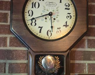 New England Clock Company Regulator Style Wall Clock