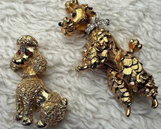 Panetta Poodle Brooch Pair