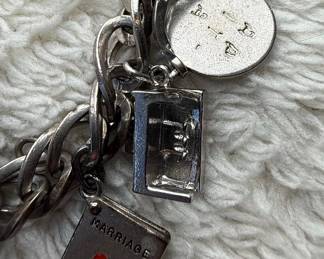Vintage Sterling Silver Charm Bracelet with Assorted Charms