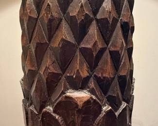 Hand Carved Wood Pineapple Table Lamp