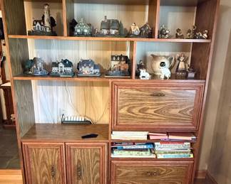 Mid-Century Style Wall Unit with Drop-Down Desk