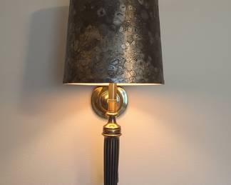 Vintage Brass and Fluted Column Wall Sconce
