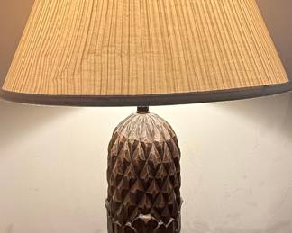 Hand Carved Wood Pineapple Table Lamp