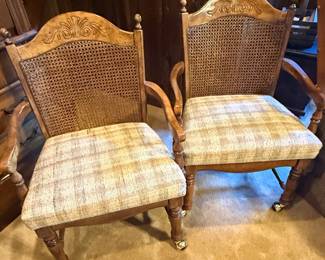 Victorian Style Cane Back Armchairs