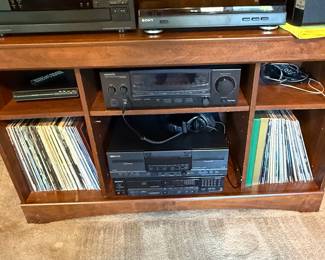 Mid-Century Modern Style Stereo Cabinet with Vinyl Storage