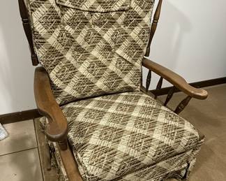 Mid-Century Style Wing Back Reclining Rocker