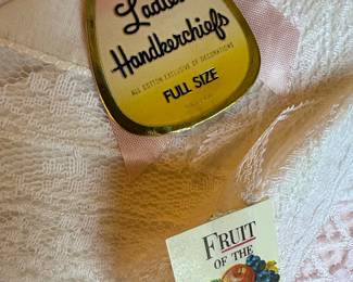 Vintage Fruit of the Loom Ladies Handkerchiefs