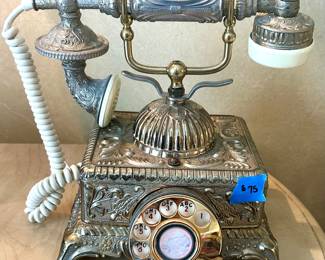 Vintage Rotary Corded Ornate Gold Retro French Princess Landline Phone $75