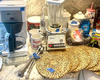 Bunn coffee Maker $30; Osterizer 14 speed blender $20