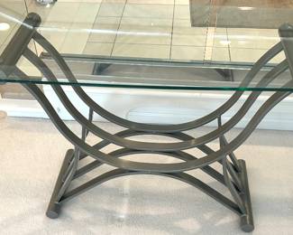 Metal base, glass top Sofa Table 52”w x 20”d x 28”h $175