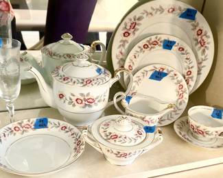 Regal China “Sharon” (12) 6pc place settings $16 ea + serving pcs