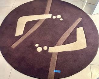 60”Rnd Designer Purple & Cream Area Rug $125