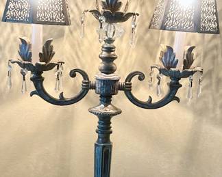 16”w x 6”d x 36”h 3 small shade table lamp $49ea; 2 available