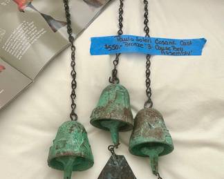 Paulo Soleri Cosanti Cast Bronze 3 Cause Bell Assebly nib $500