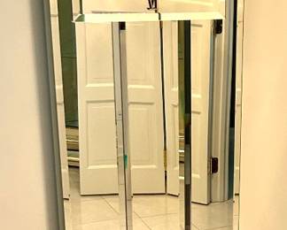 18.5”w x 4”d x 62”h Art Deco Glass Wall Clock $500