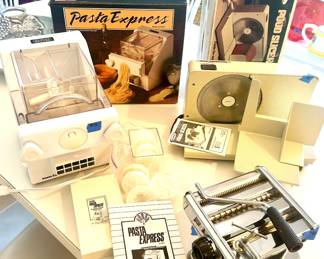 NIB Pasta, express pasta maker $75, Pasta Express metal crank past maker $60, Rival Food Slicer $25