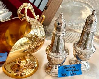 Gold sugar scuttle $20, weighted Sterling S&P $30