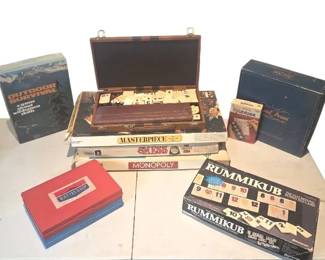 Vintage Board Game Lot Features 1970s Deluxe Briefcase Rummy Tile Set