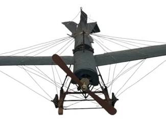 Vintage WWIStyle Metal Monoplane Fighter Aircraft Model Decor